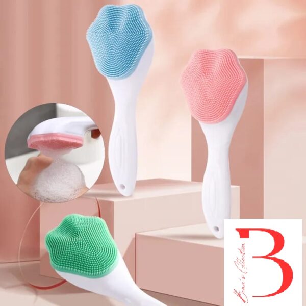 Handheld Silicone Face Scrubber Exfoliator, Ooloveminso Face Brushes for Cleansing and Exfoliating, Manual Facial Cleansing Brush, Gentle Soft Face Wash Brush for Sensitive, Delicate, Dry Skin