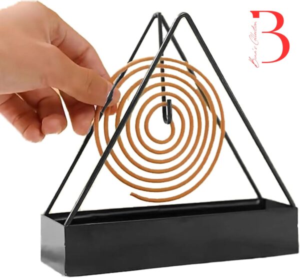 Designer Portable Iron Mosquito Coil Holder with Handle - Fireproof Material Incense Holder (Triangle)