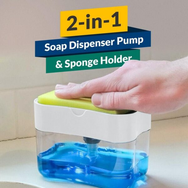 Dishwashing Liquid Press, Cleaning Pan, Kitchen Type Automatic Liquid Filling Box, Scouring Pad, Dish Washing And Pan Washing Utensil, Soap Liquid Box - Image 7