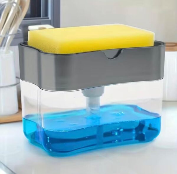 Dishwashing Liquid Press, Cleaning Pan, Kitchen Type Automatic Liquid Filling Box, Scouring Pad, Dish Washing And Pan Washing Utensil, Soap Liquid Box - Image 6