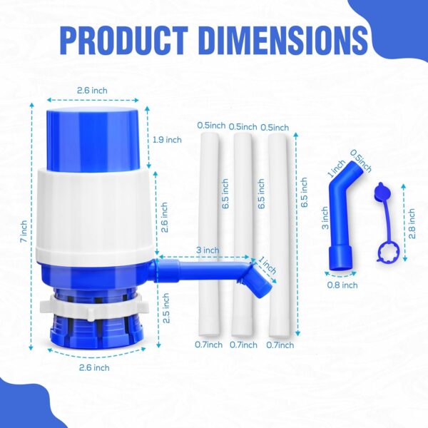 Manual Water Dispenser Pump for 20 Liter Bottle Can Easy Portable Hand Press Dispenser Pump for Universal 2-5 Gallon Bottle Can - Image 3