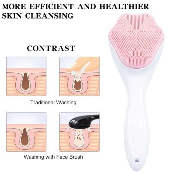 Handheld Silicone Face Scrubber Exfoliator, Ooloveminso Face Brushes for Cleansing and Exfoliating, Manual Facial Cleansing Brush, Gentle Soft Face Wash Brush for Sensitive, Delicate, Dry Skin - Image 3