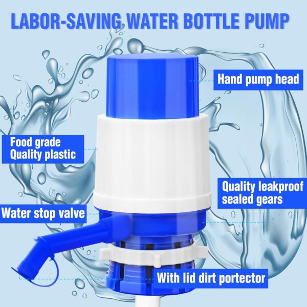 Manual Water Dispenser Pump for 20 Liter Bottle Can Easy Portable Hand Press Dispenser Pump for Universal 2-5 Gallon Bottle Can - Image 4