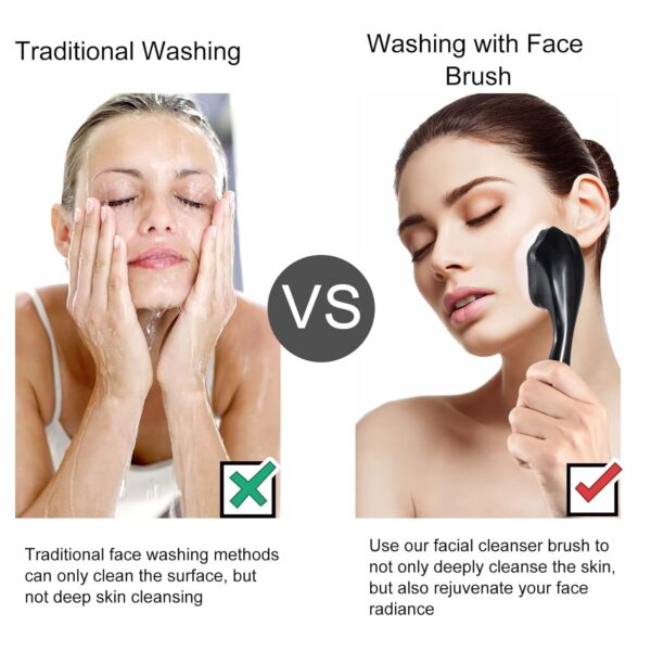 Handheld Silicone Face Scrubber Exfoliator, Ooloveminso Face Brushes for Cleansing and Exfoliating, Manual Facial Cleansing Brush, Gentle Soft Face Wash Brush for Sensitive, Delicate, Dry Skin - Image 4