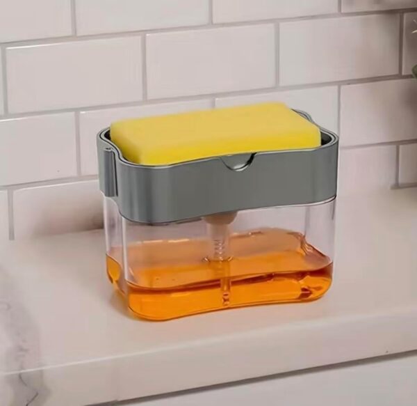 Dishwashing Liquid Press, Cleaning Pan, Kitchen Type Automatic Liquid Filling Box, Scouring Pad, Dish Washing And Pan Washing Utensil, Soap Liquid Box - Image 4