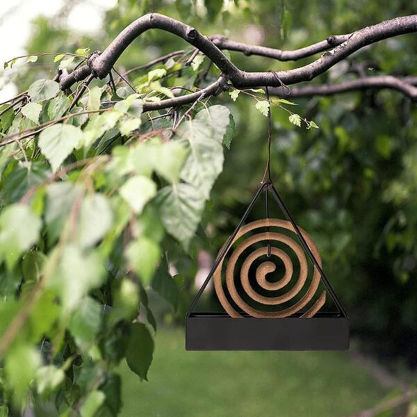 Designer Portable Iron Mosquito Coil Holder with Handle - Fireproof Material Incense Holder (Triangle) - Image 5