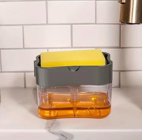 Dishwashing Liquid Press, Cleaning Pan, Kitchen Type Automatic Liquid Filling Box, Scouring Pad, Dish Washing And Pan Washing Utensil, Soap Liquid Box - Image 3