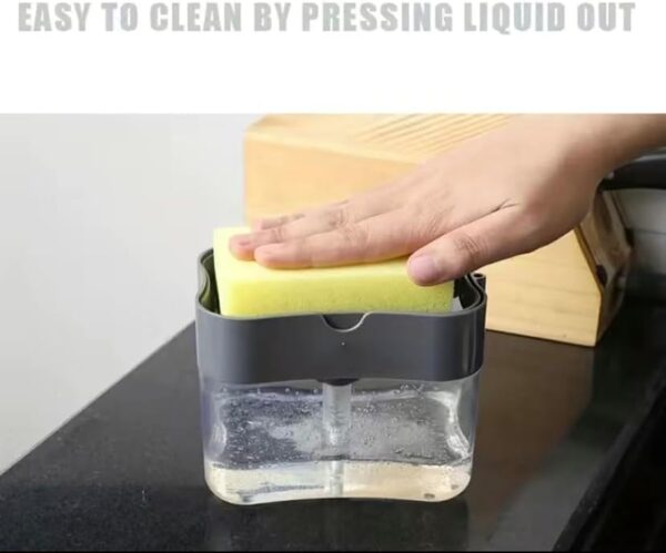 Dishwashing Liquid Press, Cleaning Pan, Kitchen Type Automatic Liquid Filling Box, Scouring Pad, Dish Washing And Pan Washing Utensil, Soap Liquid Box - Image 2