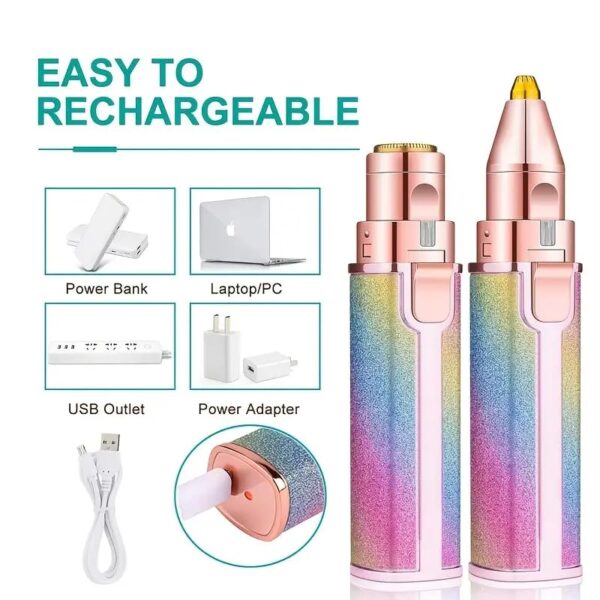Portable eyebrow trimmer for women, epilator for women, facial hair remover for women,Face, Lips, Nose Hair Removal Electric Trimmer with Light - Image 7
