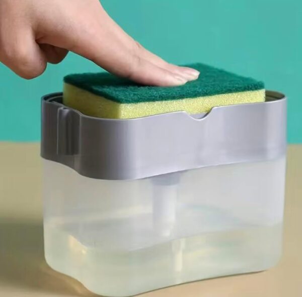 Dishwashing Liquid Press, Cleaning Pan, Kitchen Type Automatic Liquid Filling Box, Scouring Pad, Dish Washing And Pan Washing Utensil, Soap Liquid Box