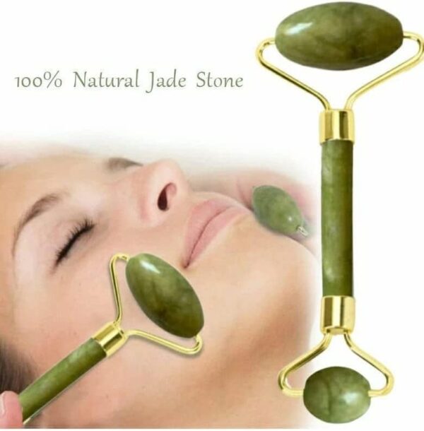 Jade Roller and Gua Sha Set Natural Jade Roller for Face Eye Neck Massage to Make Your Face Magic Spells (STONE) - Image 9