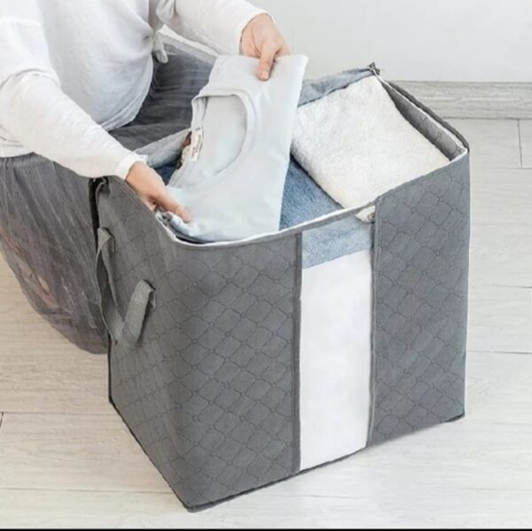 Storage Bags Improved Quality Large Storage Bags Organizer Portable Bamboo Clothes Blanket Large Folding Bag Non Woven Storage Boxes - Image 3