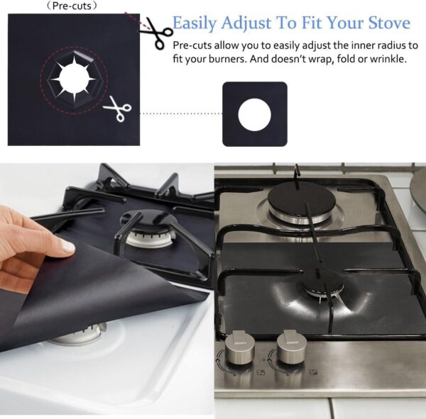 Gas Stove Burner Covers Pack of 4 Pcs, Oninaa Double Thickness Gas Range Protectors, Reusable, Non-Stick, Heat-resistant - Image 2