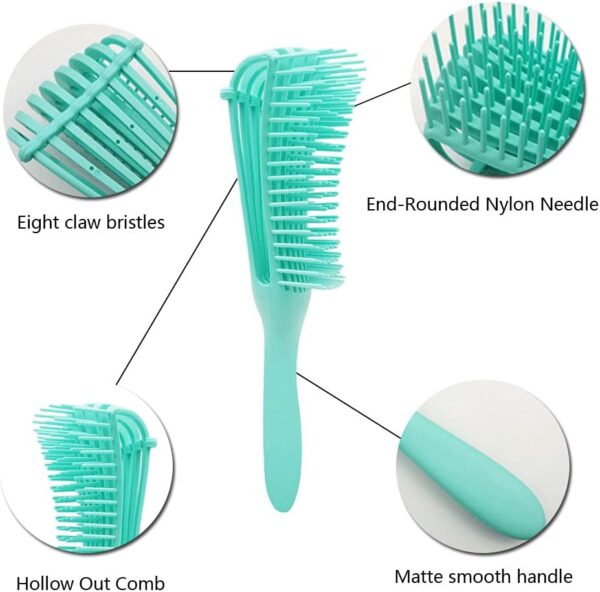 Stylish Curly Hair Brush – Massage & Detangling Comb for Wet & Dry Hair | Professional Hair Brush for Curls & Waves | Anti-Frizz, Gentle Scalp Stimulation, and Easy Styling | Ideal for Women, Men & Kids | Lightweight & Durable Design - Image 2