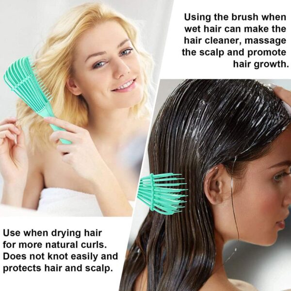 Stylish Curly Hair Brush – Massage & Detangling Comb for Wet & Dry Hair | Professional Hair Brush for Curls & Waves | Anti-Frizz, Gentle Scalp Stimulation, and Easy Styling | Ideal for Women, Men & Kids | Lightweight & Durable Design - Image 3
