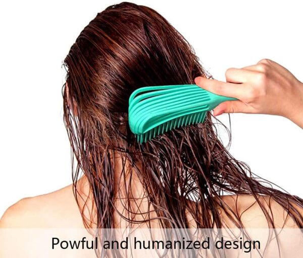 Stylish Curly Hair Brush – Massage & Detangling Comb for Wet & Dry Hair | Professional Hair Brush for Curls & Waves | Anti-Frizz, Gentle Scalp Stimulation, and Easy Styling | Ideal for Women, Men & Kids | Lightweight & Durable Design - Image 4
