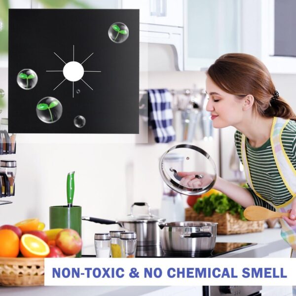 Gas Stove Burner Covers Pack of 4 Pcs, Oninaa Double Thickness Gas Range Protectors, Reusable, Non-Stick, Heat-resistant - Image 5