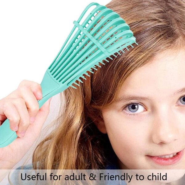 Stylish Curly Hair Brush – Massage & Detangling Comb for Wet & Dry Hair | Professional Hair Brush for Curls & Waves | Anti-Frizz, Gentle Scalp Stimulation, and Easy Styling | Ideal for Women, Men & Kids | Lightweight & Durable Design - Image 5