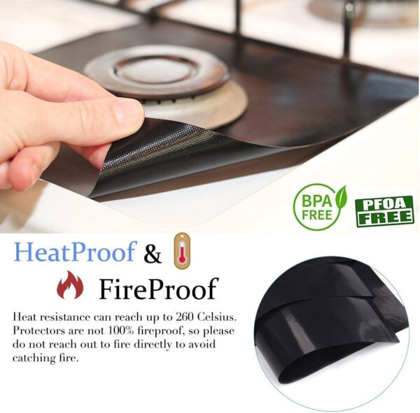 Gas Stove Burner Covers Pack of 4 Pcs, Oninaa Double Thickness Gas Range Protectors, Reusable, Non-Stick, Heat-resistant - Image 6