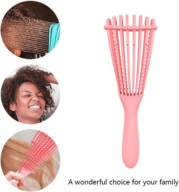 Stylish Curly Hair Brush – Massage & Detangling Comb for Wet & Dry Hair | Professional Hair Brush for Curls & Waves | Anti-Frizz, Gentle Scalp Stimulation, and Easy Styling | Ideal for Women, Men & Kids | Lightweight & Durable Design - Image 6