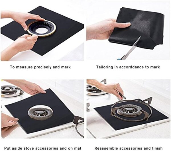 Gas Stove Burner Covers Pack of 4 Pcs, Oninaa Double Thickness Gas Range Protectors, Reusable, Non-Stick, Heat-resistant - Image 7