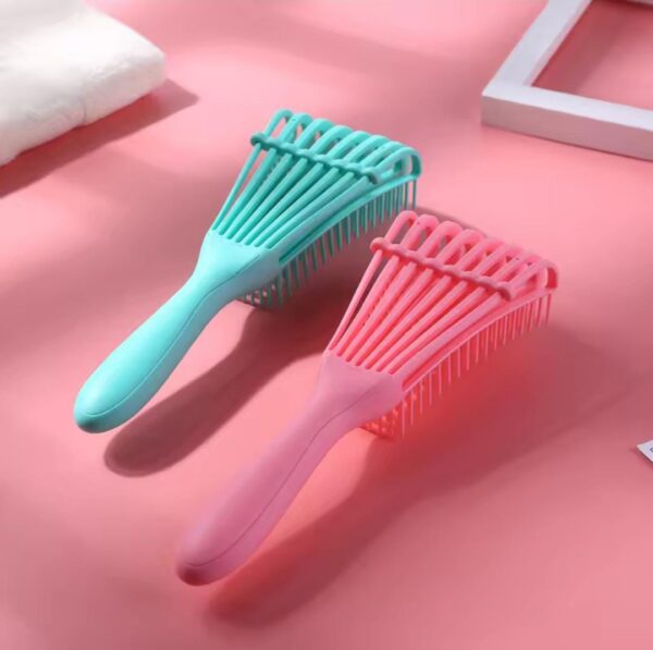 Stylish Curly Hair Brush – Massage & Detangling Comb for Wet & Dry Hair | Professional Hair Brush for Curls & Waves | Anti-Frizz, Gentle Scalp Stimulation, and Easy Styling | Ideal for Women, Men & Kids | Lightweight & Durable Design - Image 8
