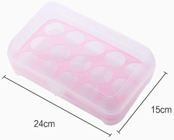 Eggs Container, 1 Pcs Plastic Egg Box, Fridge Egg Holder, Plastic Egg Storage Container, Egg Container with Lid, Multi-Use Eggs Storage Box, Egg Holder Tray, for Home Refrigerator Kitchen, 15 Grids - Image 8