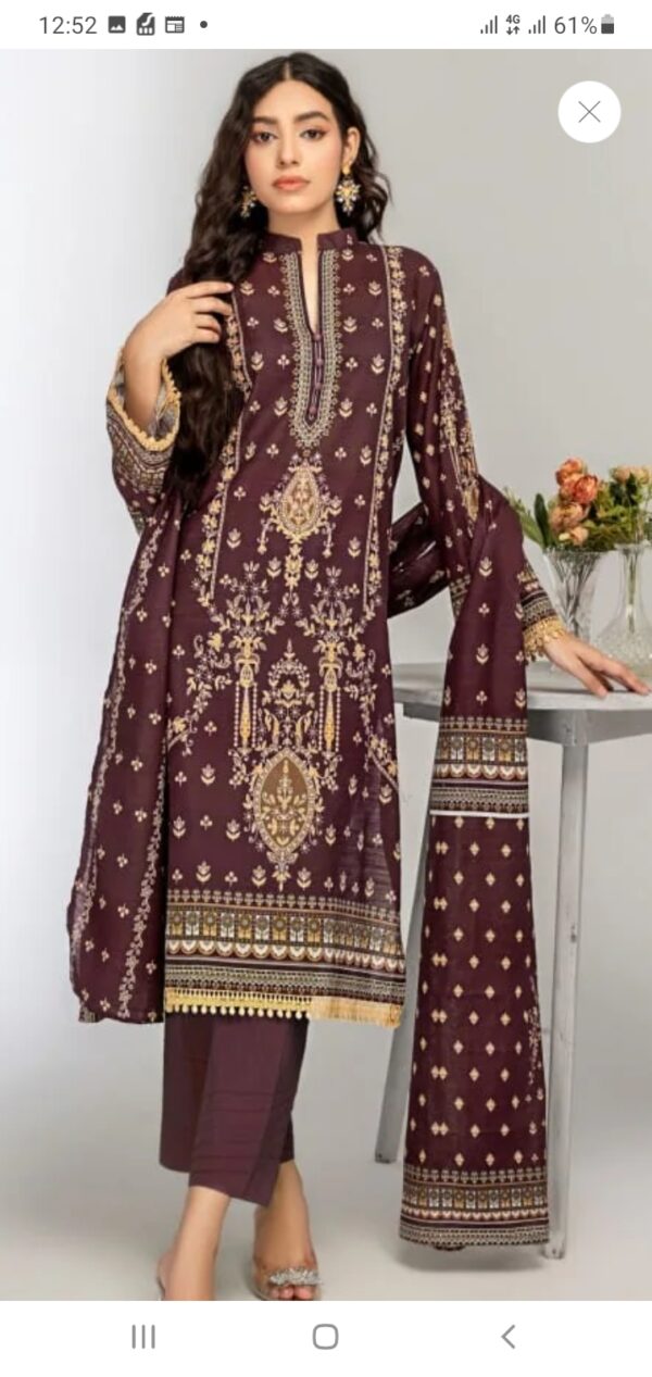 Rangreza Khaddar unstiched 3pc - Image 2