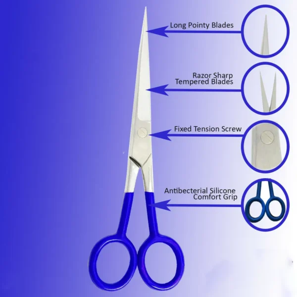 Professional Barber Scissor 7.5" Stainless Steel with Grip Handle - Image 3