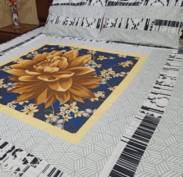 *Digital gold panel bedsheet by Billionbed*🛌🛌🛌 *3pc Bedsheets* *Latest Collection*🌹 *Fabric*Export quality*👌👌 1 bedsheetSize *King Size* *95”/95”* 2pillow cover *19"/29"* Gaurnteed Quality💯