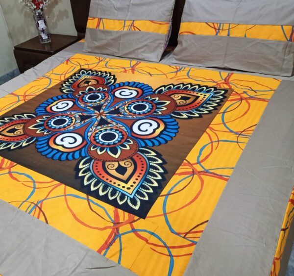 Gold digital panel bedsheets - Image 7