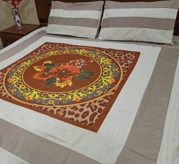 Gold digital panel bedsheets - Image 4