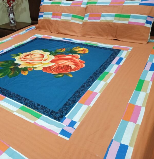 Gold digital panel bedsheets
