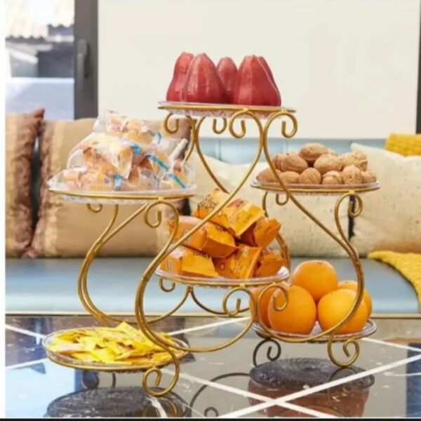 Without Plates Fruite Plate Snack Cake Dessert Display Stand Storage Rack Room Dried Fruit Using For Home Decorations Center Table Kitchen Organization Home Decor Cake surving Heavy Material With powder Coating Colour Kitchen & Dining>Serveware>Cake stand