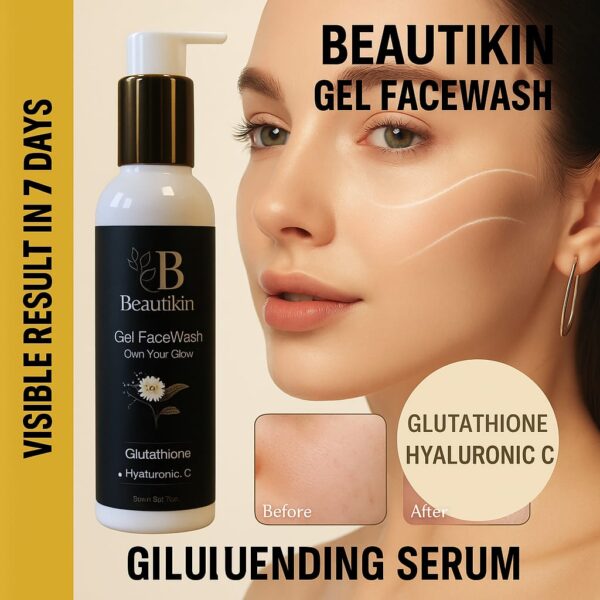 Beautikin 2 in 1 Skin care Bundle | Glutathione whitining cream | Face wash For brightining & glowing skin - Image 4